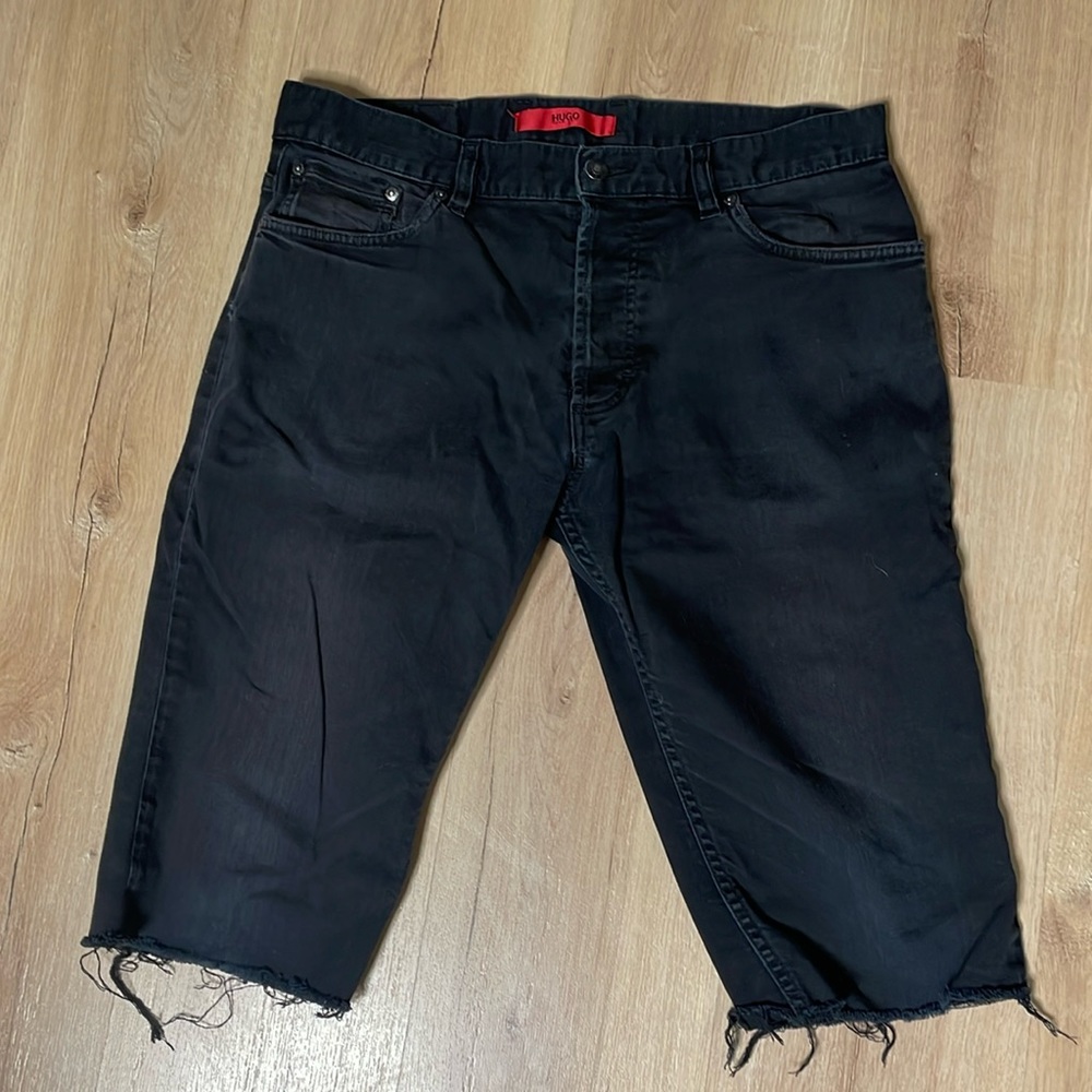 Hugo Boss Black Denim Jean Shorts. Waist 33”. Good used condition